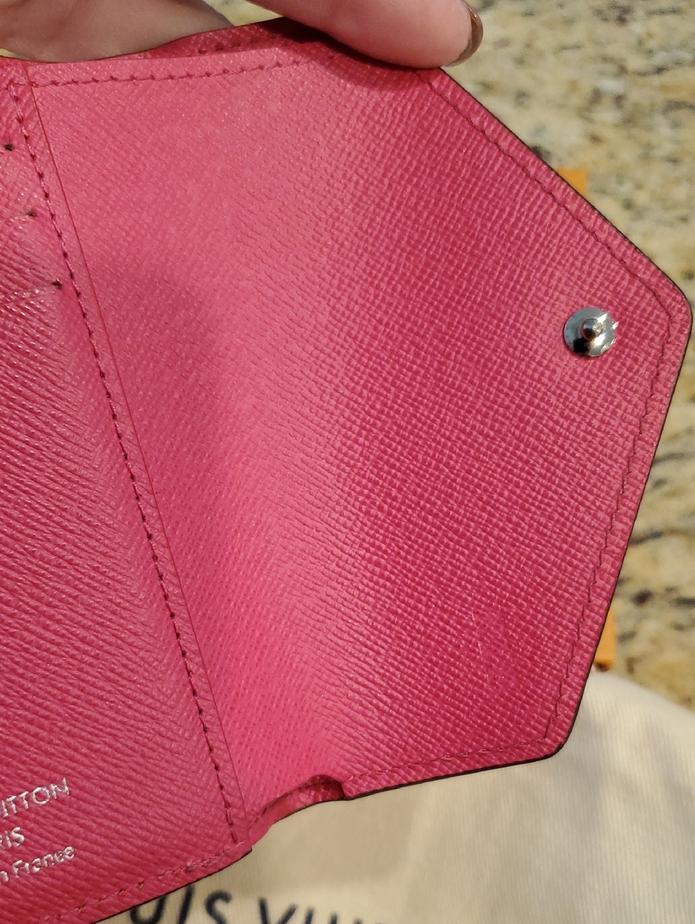 Louis Vuitton Epi Compact Victorine Wallet in Indigo / Hot Pink ... Excellent - Picture 9 of 13